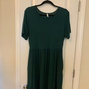 Deep green dress